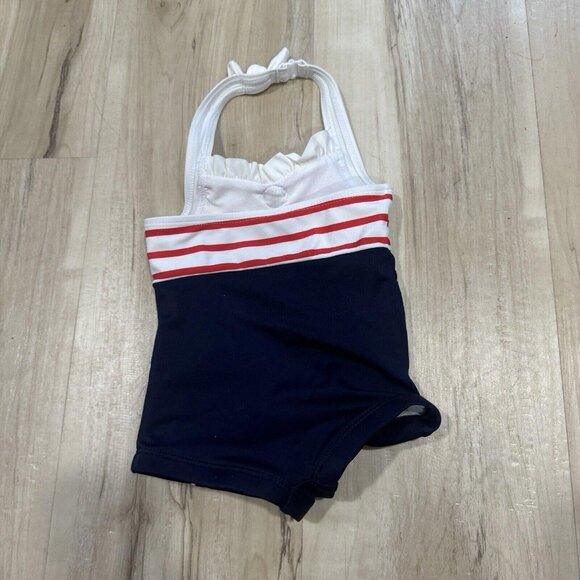 Janie and Jack Girls Vintage Retro Americana One-Piece Swimsuit Sailor  Sz 6-12m - Picture 5 of 9
